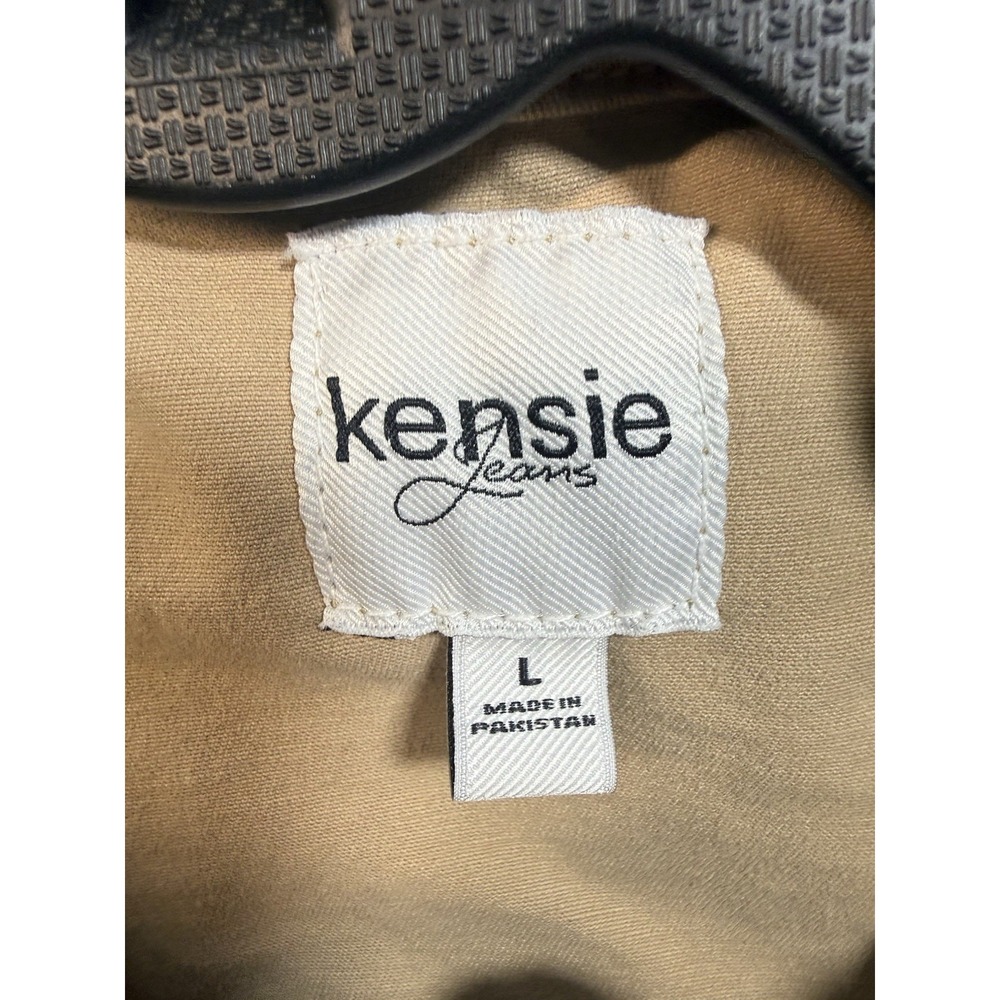 Kensie Jeans Women's Utility Field Jacket Size L Tan Cotton Blend - Picture 2 of 7